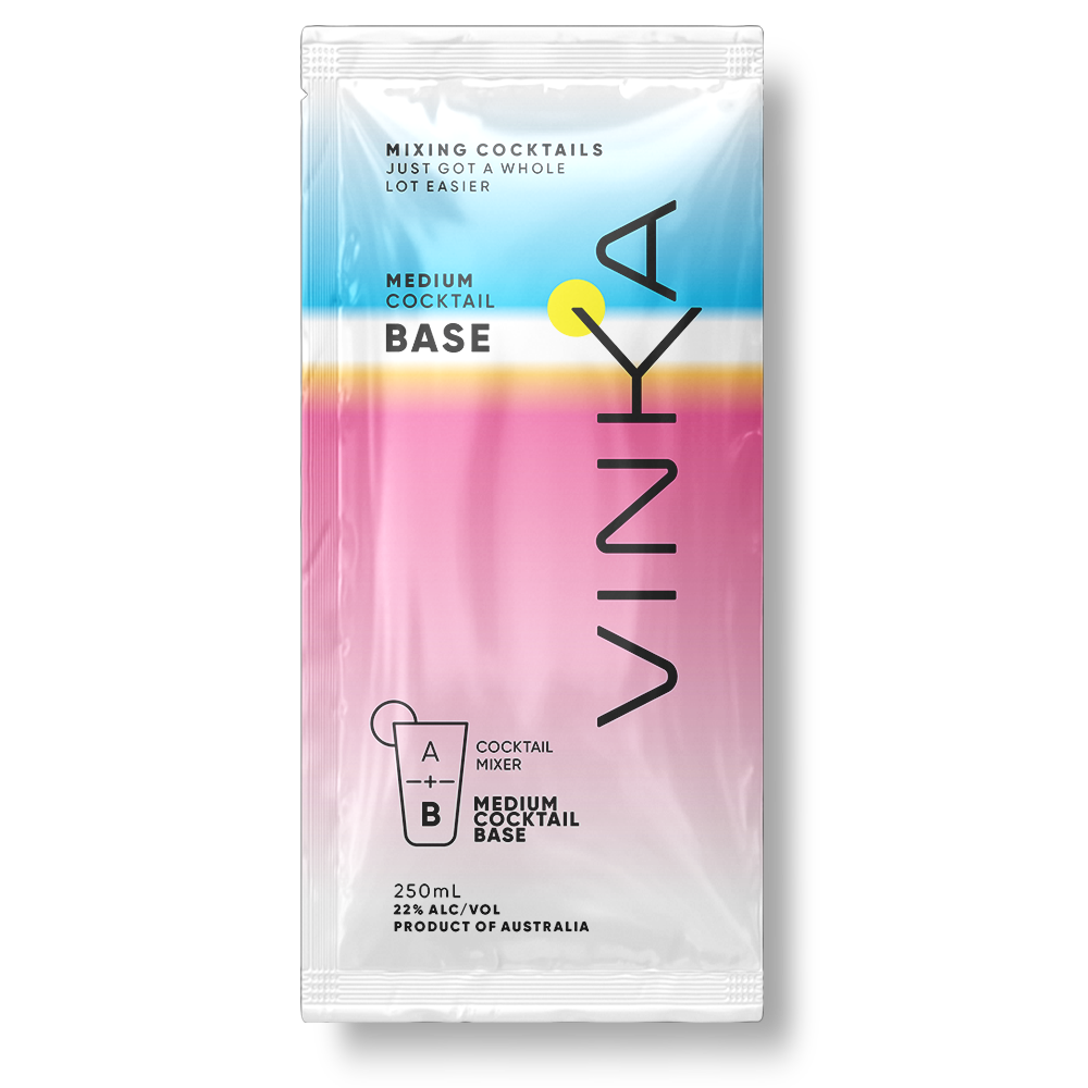Vinka Medium Cocktail Base in a 250mL Sachet.