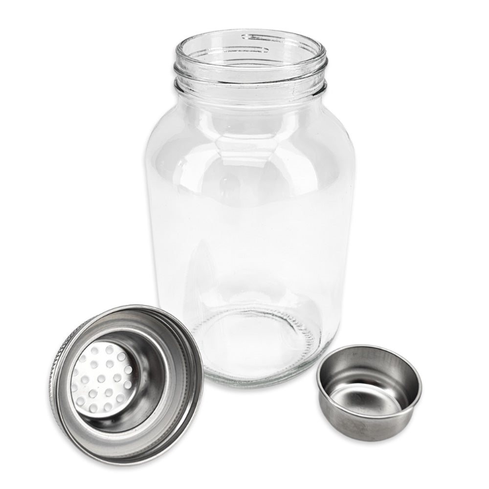 VINKA - Glass Jar Cocktail Shaker (with Strainer Lid)