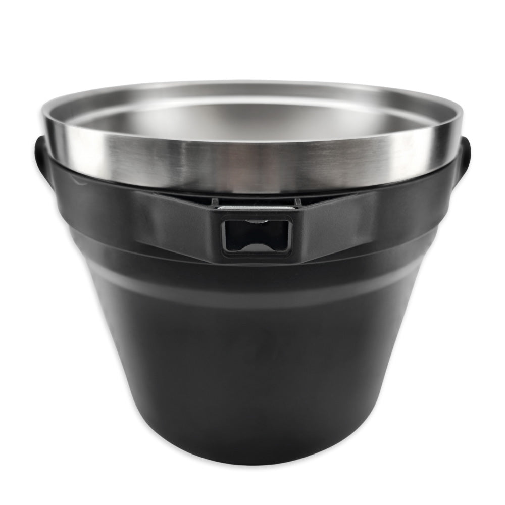 This durable beverage ice bucket is part of the ultra premium VINKA cocktail mixing setup. It is 100% Food Safe and will keep your Ice and beverages cold for hours upon hours.