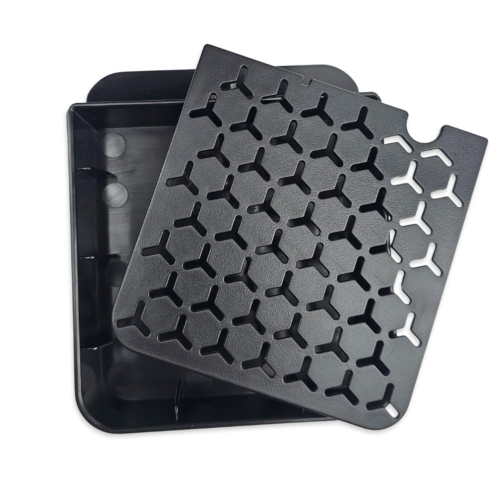 2 Part drip tray for easy of cleaning. 