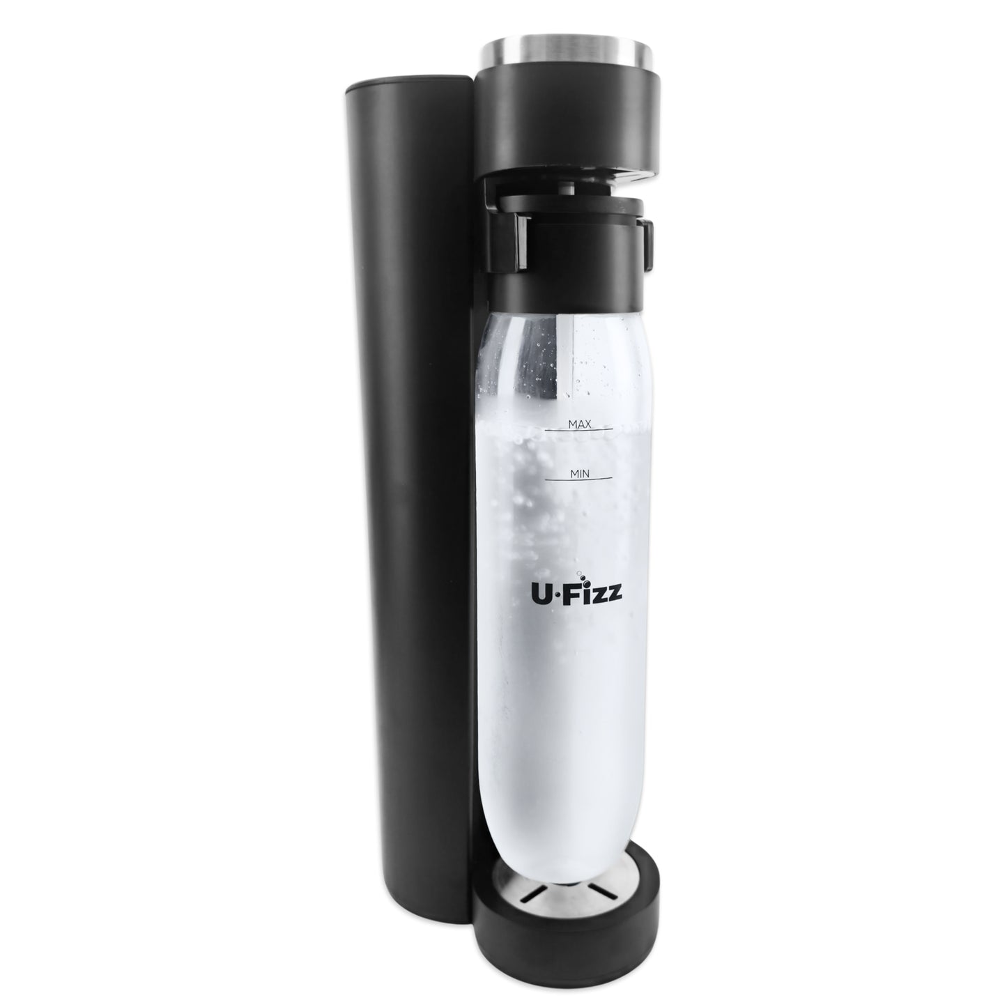 Icy cold sparkling water in a U-Fizz Carbonator Machine.